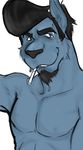  blue canine cigarette fur jestevez male mammal smoking solo topless wolf 