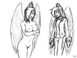  adult anthro black_and_white breasts chu duo female future kieri_suizahn male monochrome nipples nude pose slightly_damned time_skip yellowpower 
