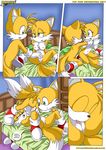  bbmbbf bed breasts canine comic crossgender cunnilingus english_text female fox male mammal masturbation miles_prower millie_prower mobius_unleashed multiple_tails nipples oral oral_sex pussy sega selfcest sex sonic_(series) square_crossover straight text vaginal 