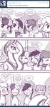  alicorn blush bonbon_(mlp) carrot_top_(mlp) comic cutie_mark dialog dialogue doctor_whoof_(mlp) doctor_whooves_(mlp) english_text equine eyes_closed female feral friendship_is_magic hair horn horse john_joseco lesbian long_hair mammal monochrome my_little_pony open_mouth pegacorn pony princess princess_celestia_(mlp) rose_(mlp) royalty text tiara tumblr winged_unicorn wings 