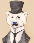  bear bust classy fancy gentlemen hat looking_at_viewer male mammal polar_bear solo suit unknown_artist 