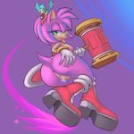  &hearts; absurd_res amy_rose anus avian big_butt bird boots bottomless breasts butt female green_eyes hammer hedgehog hi_res necklace nipples pink plump_labia pussy sega short_tail sif solo sonic_(series) tail tongue tongue_out 