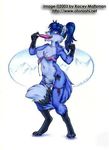  blue_fur blue_hair breasts canine clothed clothing female fox fur hair kacey mammal popcicle popsicle pussy skimpy undressing 