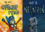  :( decepticon english_text frown happy humor jared_von_hindman machine mechanical megatron motivational_poster optimus_prime pun red_eyes robot smile text the_truth transformers unknown_artist 