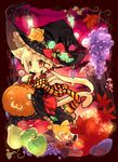  animal_ears apple blush candy food fruit furry grapes hat kishibe leaf solo tail witch_hat 
