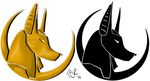  anubian_jackal anubis black_body canine deity egyptian gold icon jackal logo male mammal 