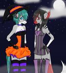  black canine cat collaboration couple cute dark dog duo exeer exel exeleer feline female girls grey grey_body halloween holidays inary001 isinmuffin magic_user mammal moon night red red_eyes two victorian witch 