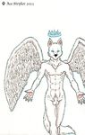  ace_stryker angel balls canine halo looking_at_viewer male mammal nude sheath solo wings wolf 