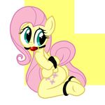  ball_gag bdsm blue_eyes bondage bound cutie_mark equine female feral fluttershy_(mlp) friendship_is_magic gag hair horse looking_back mammal my_little_pony pink_hair pony pyruvate solo tail 