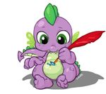 cub dragon drawing friendship_is_magic jacorey male my_little_pony pen quill scalie solo spike_(mlp) unknown_artist young 