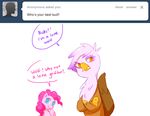  blue_eyes brown_eyes crossed_arms equine female feral friendship_is_magic gilda_(mlp) gryphon hair horse mammal my_little_pony pink_hair pinkie_pie_(mlp) pony tumblr wings 