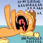  ask_jappleack blonde_hair cowboy_hat equine female feral freckles friendship_is_magic hair hat horse hotdiggedydemon jappleack mammal my_little_pony open_mouth pony ponytail solo tail tongue tumblr 