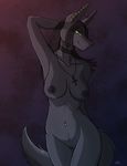  anubian_jackal braids breasts canine choker ear_piercing egyptian female green_eyes jackal kadath looking_at_viewer mammal navel navel_piercing necklace nightshade nightshade_(kadath) nipples nude piercing pussy solo 