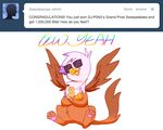  crossed_arms eyewear female feral friendship_is_magic gilda_(mlp) gryphon hair long_hair my_little_pony necklace sitting solo sunglasses tail tumblr wings 