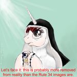  english_text equine female feral friendship_is_magic habit horse lauren_faust_(character) mammal moon my_little_pony nun pony religion rosary smudge_proof star swastika text where_is_your_god_now wheres_your_god_now 
