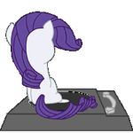  cub equine female feral friendship_is_magic fur horn low_res mammal mammoh my_little_pony rarity_(mlp) solo turntable unicorn white_fur young 