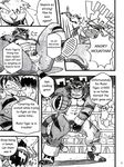  black_and_white build_tiger build_tiger_(character) comic feline fur gamma-g greyscale male mammal monochrome muscles nude penis rhino rhinoceros tiger unknown_artist wrestler 