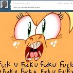  applejack_(mlp) ask_jappleack blonde_hair equine female freckles friendship_is_magic hair horse hotdiggedydemon jappleack mammal my_little_pony open_mouth pony solo tumblr 