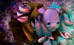  audino bat_wings big_ears cyan_eyes fluffy_tail kuma25-ya looking_at_viewer nintendo pok&#233;mon pok&eacute;mon solo tail video_games wings 