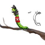  armband branch caterpillar hitler junco nazi plain_background swastika tree uniform white_background wood 
