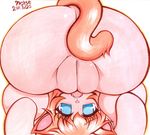  bent_over blue_eyes butt cat feline female hair kemono looking_at_viewer mammal noise_(artist) plump_labia pussy red_hair solo tail uncensored 