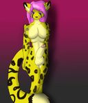  breasts cheetah dickgirl feline intersex makarimorph mammal multi_breast penis solo 