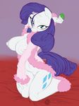  2011 big_breasts blue_eyes blush breasts condom cutie_mark equine female friendship_is_magic hair horn horse long_hair looking_at_viewer my_little_pony nipples nude pony purple_hair rarity_(mlp) solo tail unicorn unknown_artist 