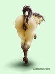  bent_over black_hair butt equine female hair hooves horse looking_at_viewer looking_back mammal nude presenting presenting_hindquarters pussy raised_tail simple_background solo tail tokimitsu 