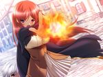  fire game_cg magic purple_eyes red_hair revolving_summoner 