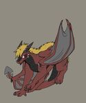  dragon feral horn male mane morca_(character) red red_body reptile scalie solo tail tongue western_dragon wings zipperface 