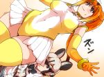  2girls african_wild_dog_(kemono_friends) animal_ears anthropomorphism blush bodysuit bow breasts brown_eyes cameltoe chinese_clothes elbow_gloves gloves golden_snub-nosed_monkey_(kemono_friends) gradient gray_eyes gray_hair isuna kemono_friends long_hair orange_hair short_hair skintight thighhighs 