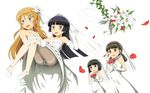  aqua_eyes bare_shoulders black_hair blue_eyes blush bridal_veil bride brown_hair carrying crotch_seam dress elbow_gloves fang flower gloves gokou_hinata gokou_ruri gokou_tamaki hair_ornament hairband highres hiraizumi_(mugenkidousha) holding kousaka_kirino lily_(flower) long_hair multiple_girls open_mouth ore_no_imouto_ga_konna_ni_kawaii_wake_ga_nai panties panties_under_pantyhose pantyhose petals princess_carry purple_eyes red_flower short_hair siblings sisters sweat thighband_pantyhose underwear veil wedding_dress white_legwear white_panties wife_and_wife yuri 