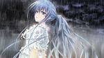  blue_eyes blue_hair game_cg ponytail rain tagme taisetsu_na_kimi_no_tame_ni_boku_ni_dekiru_ichiban_no_koto wet 