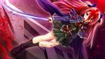  blood game_cg green_eyes master&times;re:master mitsuki_nanami red_hair sword weapon 