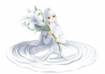  bou_nin dress flowers long_hair original purple_eyes white white_hair 