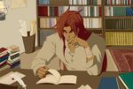  bandages book chaos_dragon_garv male_focus out_of_character raiji reading sitting slayers solo 