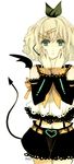  bad_id bad_pixiv_id bow detached_sleeves hair_bow hair_ornament hairclip halloween kagamine_rin mzz skirt solo tail vocaloid wings 