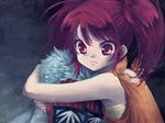  1girl bad_id bad_pixiv_id gloves hiding hug jako_(toyprn) long_hair loni_dunamis nanaly_fletch red_eyes red_hair tales_of_(series) tales_of_destiny_2 twintails white_hair 