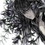 androgynous black_hair flower long_hair male_focus osamu_(jagabata) otoko_no_ko solo tales_of_(series) tales_of_vesperia yuri_lowell 