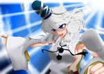  blue_eyes hat japanese_clothes mononobe_no_futo moto_jukensei solo tate_eboshi touhou white_hair wide_sleeves 