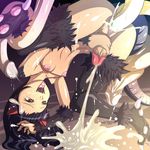  ahegao anal animal_ears artist_request black_hair breasts censored cum cum_in_pussy cum_inside cum_while_penetrated double_penetration ejaculation erect_nipples erection fangs fucked_silly futanari highres masturbation monster_girl open_mouth orgasm penis red_eyes saliva sex small_breasts sweat tail tentacle tentacle_on_futa thighhighs tongue tongue_out top-down_bottom-up vaginal 