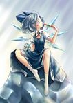  bad_id bad_pixiv_id blue_eyes blue_hair cirno food ice narumizg no_shoes popsicle sitting solo touhou wings 