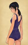  adjusting_clothes adjusting_swimsuit bad_id bad_pixiv_id black_hair blush from_behind long_hair matsuse_daichi one-piece_swimsuit original school_swimsuit solo swimsuit 