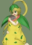  blonde_hair green_eyes monster_girl open_mouth personification plant_girl pokemon smile victreebel vore 