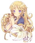  bad_id bad_pixiv_id blonde_hair blue_eyes blush earrings elf flower jewelry lily_(flower) long_hair mabinogi masirosu necklace pointy_ears portia_(mabinogi) smile solo 