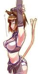  afterimage animal_ears armpits blush bra breasts brown_hair cat_ears cat_tail cleavage elbow_gloves final_fantasy final_fantasy_xi gloves hikage_eiji large_breasts lingerie mithra panties short_hair sketch solo stretch tail tail_wagging underwear 