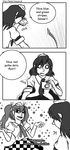  awesome_face camera comic double_spoiler greyscale hard_translated himekaidou_hatate monochrome multiple_girls shameimaru_aya touhou translated troll_face unmoving_pattern 