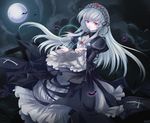  cross dress feathers hairband meimei moon mtyy red_eyes rozen_maiden silver_hair solo suigintou 