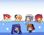  beatrice chibi dlanor_a_knox duct_tape eiserne_jungfrau eva_beatrice furudo_erika multiple_girls one-piece_swimsuit school_swimsuit suzushiro_kurumi swimsuit umineko_no_naku_koro_ni underwater ushiromiya_ange ushiromiya_battler water 