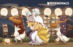  blonde_hair chibi flag fox fox_tail gurageida hat lantern multiple_tails night open_mouth paper_lantern solo tail touhou yakumo_ran yellow_eyes 